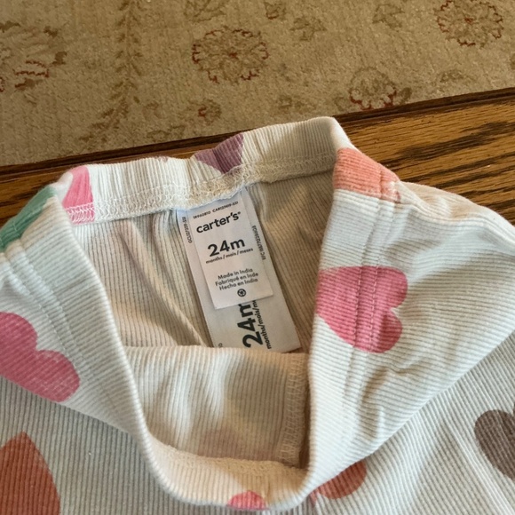 Carter’s Little Heart Cardigan 2 piece set in Ivory/Pink Combo Sz 24 months EUC - Picture 6 of 15